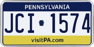 PA license plate JCI1574