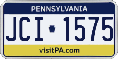 PA license plate JCI1575