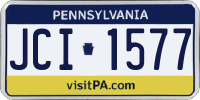 PA license plate JCI1577