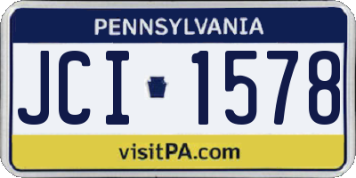 PA license plate JCI1578