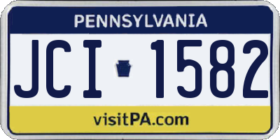 PA license plate JCI1582