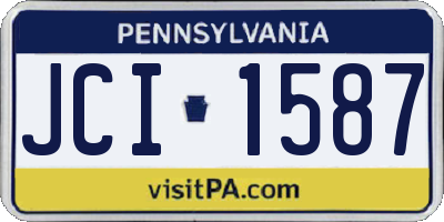 PA license plate JCI1587
