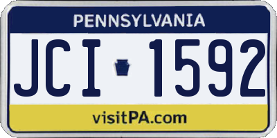PA license plate JCI1592