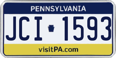 PA license plate JCI1593