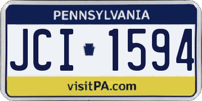 PA license plate JCI1594
