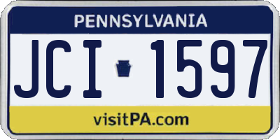PA license plate JCI1597