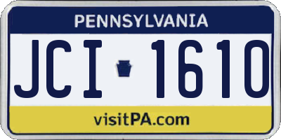 PA license plate JCI1610