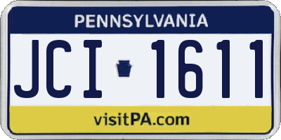 PA license plate JCI1611