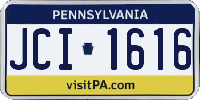PA license plate JCI1616