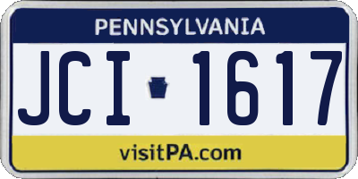 PA license plate JCI1617