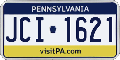 PA license plate JCI1621