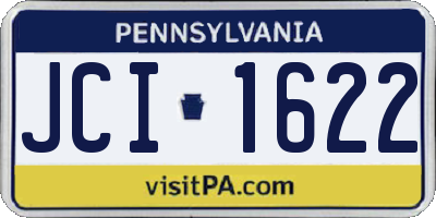 PA license plate JCI1622