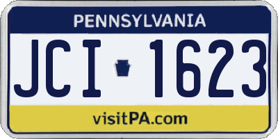 PA license plate JCI1623