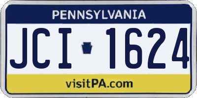 PA license plate JCI1624