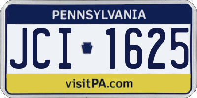 PA license plate JCI1625