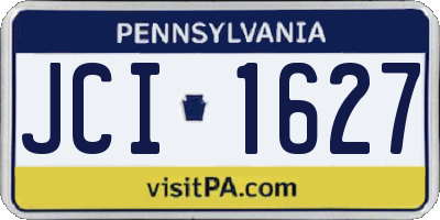 PA license plate JCI1627
