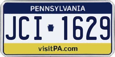 PA license plate JCI1629