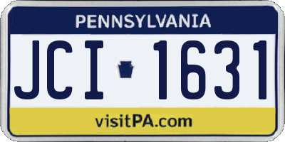 PA license plate JCI1631