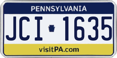PA license plate JCI1635