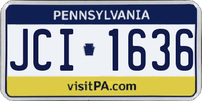 PA license plate JCI1636