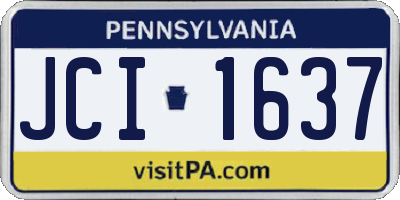 PA license plate JCI1637