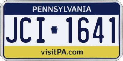 PA license plate JCI1641