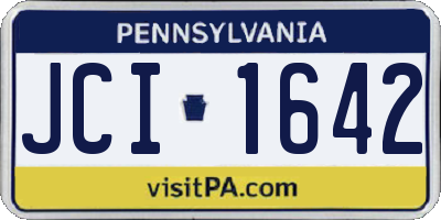 PA license plate JCI1642