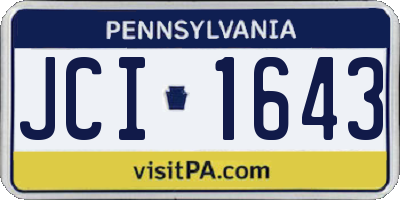 PA license plate JCI1643
