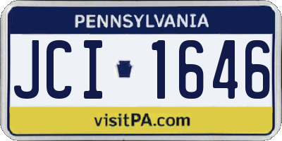 PA license plate JCI1646