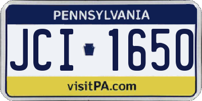 PA license plate JCI1650