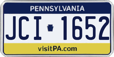 PA license plate JCI1652