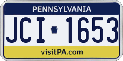 PA license plate JCI1653