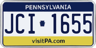 PA license plate JCI1655