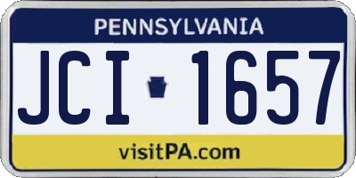 PA license plate JCI1657