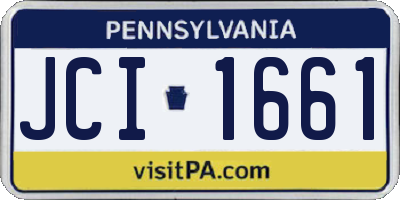 PA license plate JCI1661