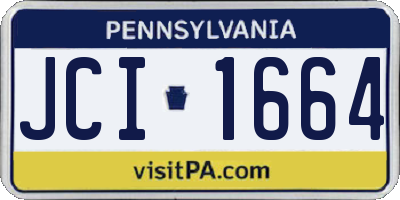 PA license plate JCI1664