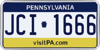 PA license plate JCI1666