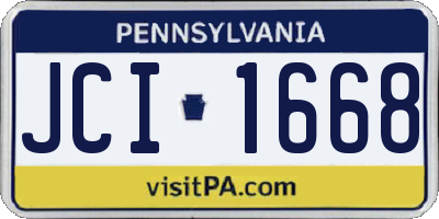 PA license plate JCI1668