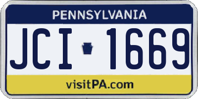 PA license plate JCI1669