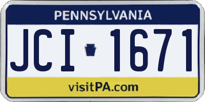 PA license plate JCI1671
