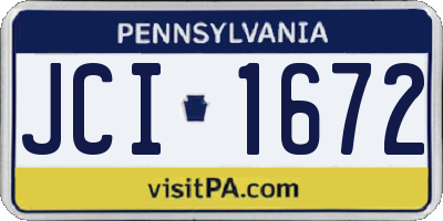 PA license plate JCI1672