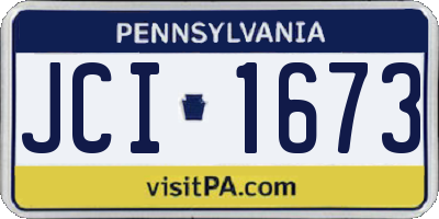 PA license plate JCI1673