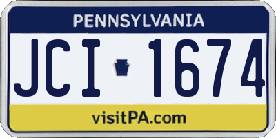 PA license plate JCI1674