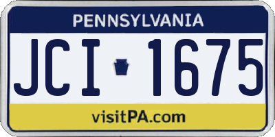 PA license plate JCI1675