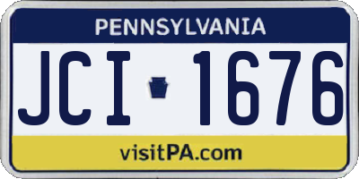 PA license plate JCI1676