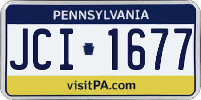 PA license plate JCI1677