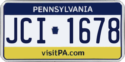 PA license plate JCI1678