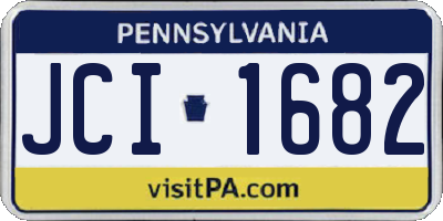 PA license plate JCI1682
