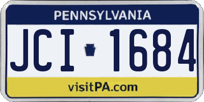 PA license plate JCI1684