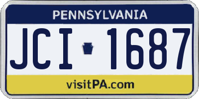 PA license plate JCI1687